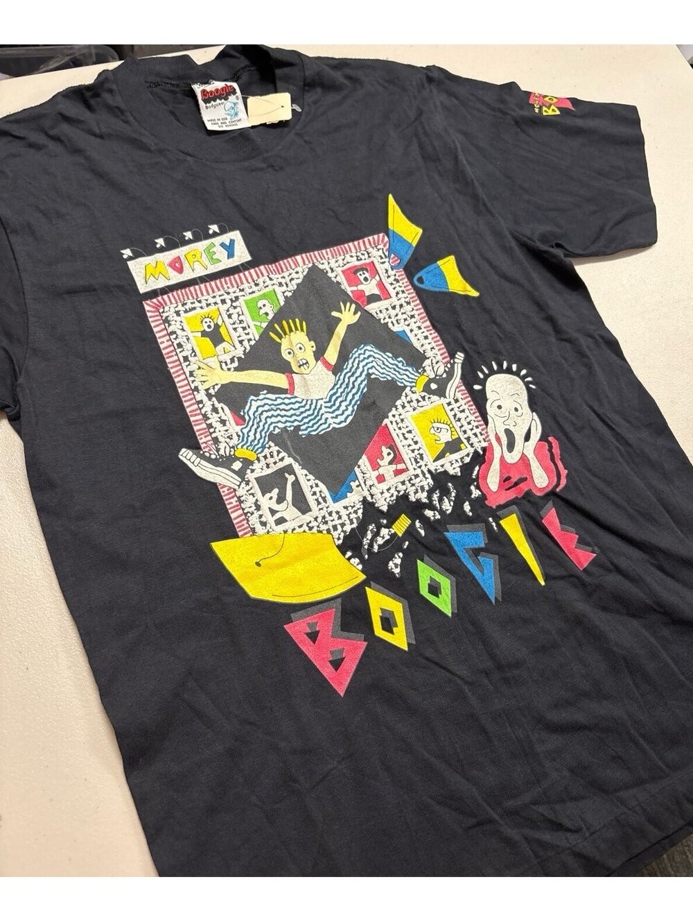 Vintage 90s Morey Boogie Bodywear T-Shirt Mens L Graphic Bodyboard USA NWT